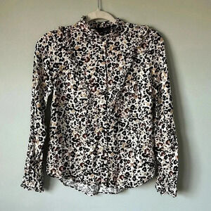 Anthropologie |  Maeve Katia Ruffled Buttondown